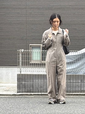 「アイテム（つなぎ/オールインワン）」を使った、ikumi＊さん（レディース・160cm）の秋コーディネート