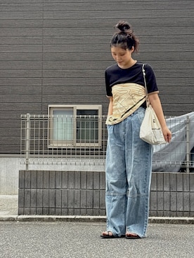 「アイテム（バンダナ/スカーフ）」を使った、ikumi＊さん（レディース・160cm）の夏コーディネート