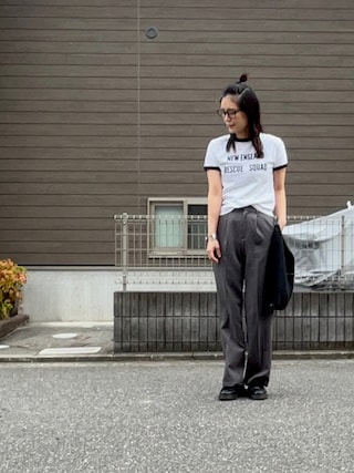 良品　THE SHINZONE 〈別注〉霜降りリンガーTシャツ　日本製 良品 THE SHINZONE 〈別注〉霜降りリンガーTシャツ 日本製