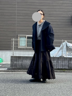 「ほめられ本命コーデ」｜「アイテム（ピーコート）」を使った、ikumi＊さん（レディース・159cm）の冬コーディネート