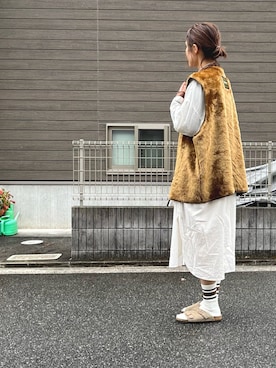 「ファーベスト」｜「アイテム（シャツワンピース）」を使った、ikumi＊さん（レディース・159cm）の秋コーディネート