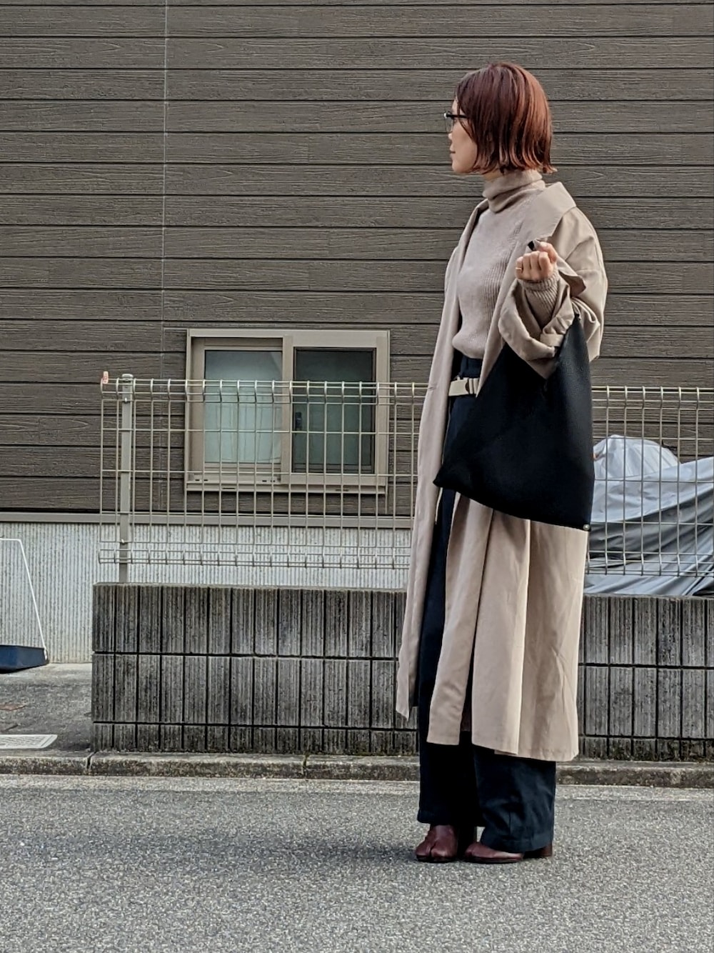 【コーデ引き締まる】MM6 MaisonMargiela ショルダーバッグ ryo｜MM6 Maison Margielaのショルダーバッグを使った