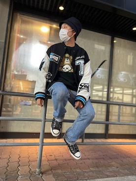 「ISAMU KATAYAMA BACKLASH（イサムカタヤマバックラッシュ）のアイテム（シューズ）」を使った、Koutaro Makitaさん（メンズ・168cm）の秋コーディネート