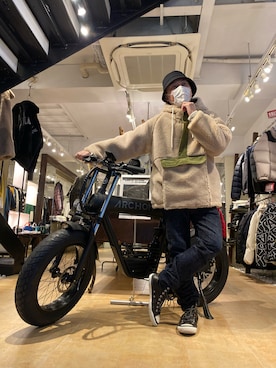 「ISAMU KATAYAMA BACKLASH（イサムカタヤマバックラッシュ）のアイテム（シューズ）」を使った、Koutaro Makitaさん（メンズ・168cm）の冬コーディネート