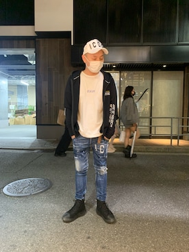 「DSQUARED2（ディースクエアード）のアイテム（デニムパンツ）」を使った、Koutaro Makitaさん（メンズ・168cm）の夏コーディネート