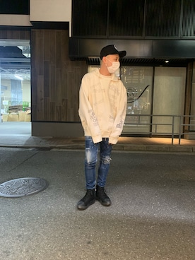 「Lucien Pellat-Finet（ルシアンペラフィネ）のアイテム（キャップ）」を使った、Koutaro Makitaさん（メンズ・168cm）の夏コーディネート