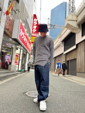 「ISAMU KATAYAMA BACKLASH（イサムカタヤマバックラッシュ）のアイテム（トップス）」を使った、Koutaro Makitaさん（メンズ・168cm）の冬コーディネート
