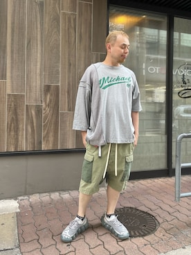 「ISAMU KATAYAMA BACKLASH（イサムカタヤマバックラッシュ）のアイテム（パンツ）」を使った、Koutaro Makitaさん（メンズ・168cm）の夏コーディネート