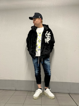 「1piu1uguale3 RELAX（ウノピュウノウグァーレトレリラックス）のアイテム（ブルゾン）」を使った、Koutaro Makitaさん（メンズ・168cm）の秋コーディネート