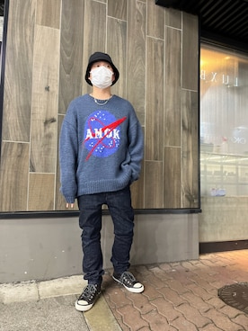 「ISAMU KATAYAMA BACKLASH（イサムカタヤマバックラッシュ）のアイテム（シューズ）」を使った、Koutaro Makitaさん（メンズ・168cm）の冬コーディネート