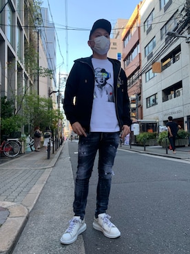 「DSQUARED2（ディースクエアード）のアイテム（デニムパンツ）」を使った、Koutaro Makitaさん（メンズ・168cm）の夏コーディネート
