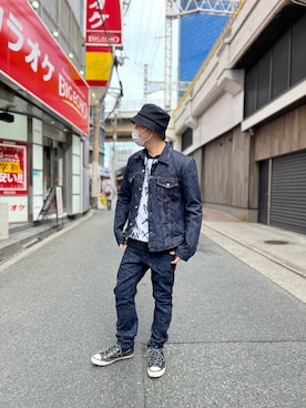 「ISAMU KATAYAMA BACKLASH（イサムカタヤマバックラッシュ）のアイテム（ジャケット/アウター）」を使った、Koutaro Makitaさん（メンズ・168cm）の冬コーディネート