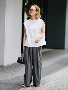 「FRAMeWORK（フレームワーク）のアイテム（パンツ）」を使った、tomoさん（レディース・165cm）の夏コーディネート