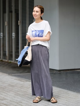 「FRAMeWORK（フレームワーク）のアイテム（バッグ）」を使った、tomoさん（レディース・165cm）の夏コーディネート