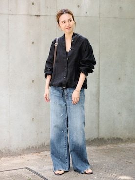 「FRAMeWORK（フレームワーク）のアイテム（パンツ）」を使った、tomoさん（レディース・165cm）の夏コーディネート