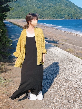 「秋服」｜「アイテム（ジャンパースカート）」を使った、ク ル ミさん（レディース・152cm）の秋コーディネート