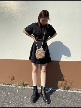 「Dr. Martens（ドクターマーチン）のDr.ﾏｰﾁﾝ　1460　8ホール（ブーツ）」を使った、なおちんさん（レディース・163cm）の夏コーディネート