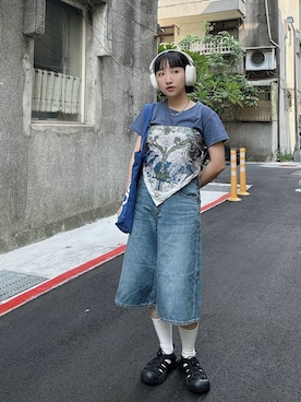 「アイテム（カーゴパンツ）」を使った、ChiChiさん（レディース・149cm）の秋コーディネート