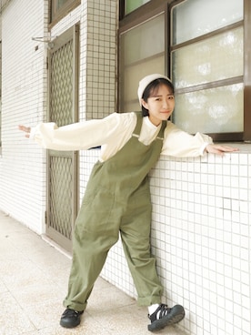 「studio CLIP（スタディオクリップ）のアイテム（サロペット/オーバーオール）」を使った、ChiChiさん（レディース・149cm）の春コーディネート