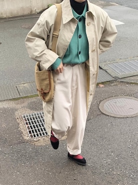 「アイテム（トレンチコート）」を使った、yuさん（レディース・156cm）の秋コーディネート