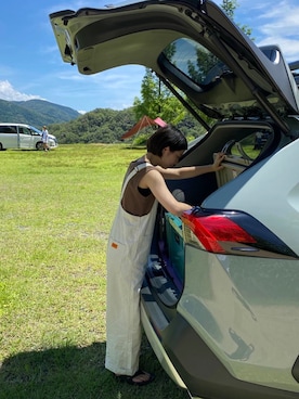 「UNIVERSAL OVERALL（ユニバーサルオーバーオール）のアイテム（サロペット/オーバーオール）」を使った、yuiiiiiiさん（レディース・154cm）の夏コーディネート