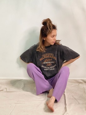 「Auntie Rosa Holiday（アンティローザホリデー）のアイテム」を使った、階上実穂さん（レディース・158cm）の春コーディネート