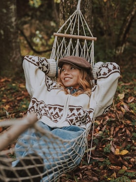 「アイテム（ハンチング/ベレー帽）」を使った、階上実穂さん（レディース・158cm）の秋コーディネート