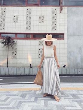 階上実穂さん（レディース・158cm）の夏コーディネート