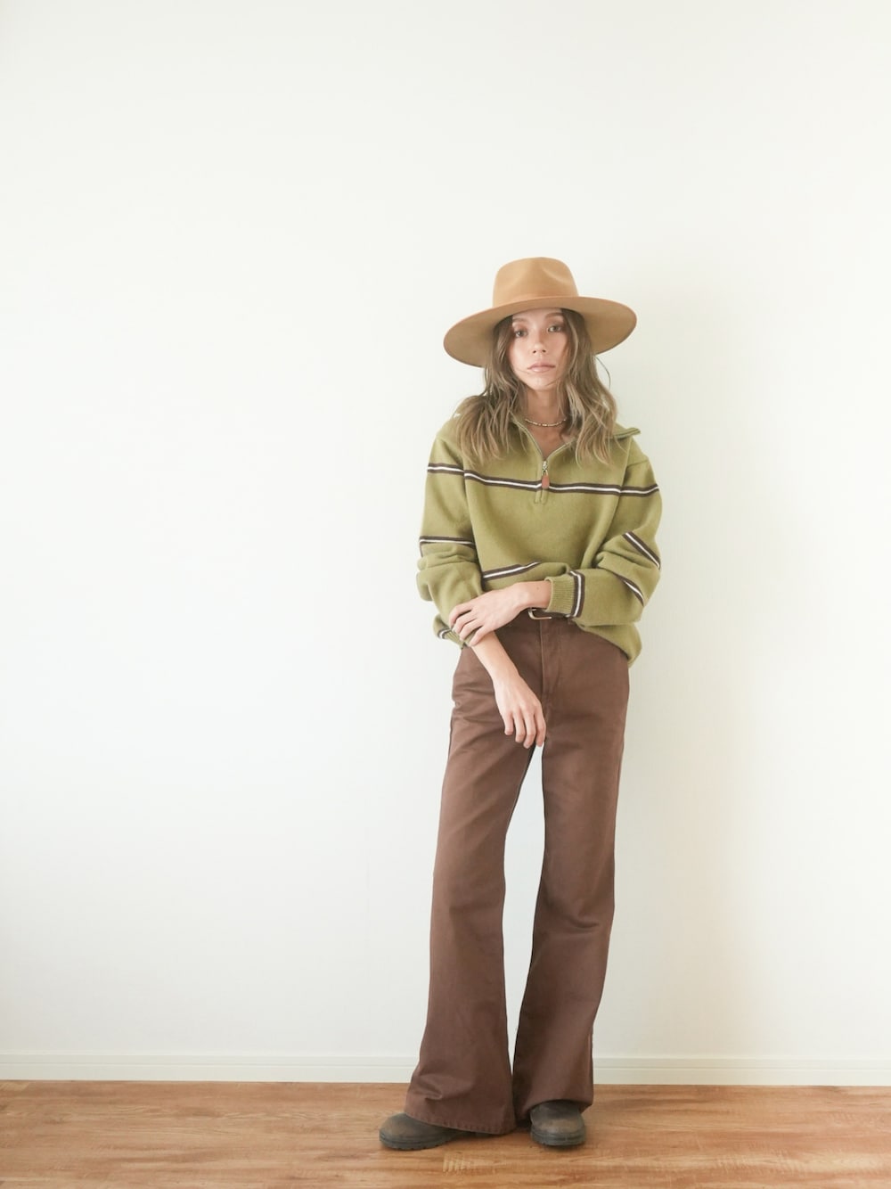 LEVI'S 70s フレアパンツ 24 ブラウン ハイウエスト セール】Levi's/リーバイス ハイウエストフレアデニム 70S HIGH