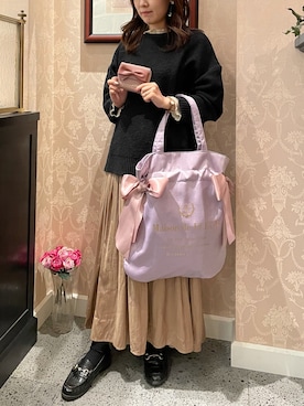 「Maison de FLEUR（メゾンドフルール）のアイテム（財布/小物）」を使った、haruさん（レディース・149cm）の冬コーディネート