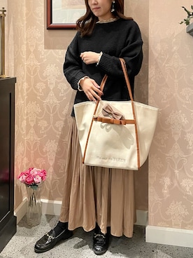 「Maison de FLEUR（メゾンドフルール）のアイテム（財布/小物）」を使った、haruさん（レディース・149cm）の冬コーディネート
