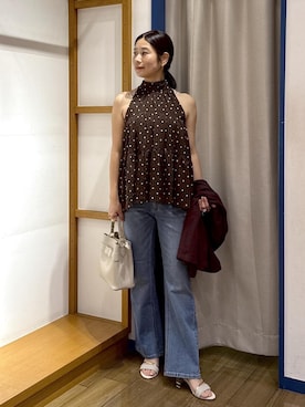 「Juze（ジュゼ）のアイスキューブヒールサンダル（サンダル、ホワイト系）」を使った、ゆうきさん（レディース・165cm）の夏コーディネート