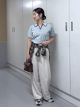 「VIS（ビス）のアイテム（パンツ）」を使った、ゆうきさん（レディース・165cm）の夏コーディネート