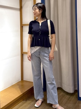 「VIS（ビス）のアイテム（パンツ）」を使った、ゆうきさん（レディース・165cm）の夏コーディネート