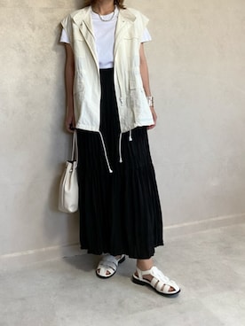 「ベストコーデ」｜「アイテム（ミリタリージャケット）」を使った、miho🅰ニコさん（レディース・165cm）の夏コーディネート