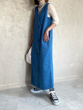 「リエディ」｜「アイテム（スニーカー）」を使った、miho🅰ニコさん（レディース・165cm）の春コーディネート