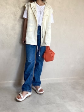 「ベストコーデ」｜「アイテム（ミリタリージャケット）」を使った、miho🅰ニコさん（レディース・165cm）の夏コーディネート