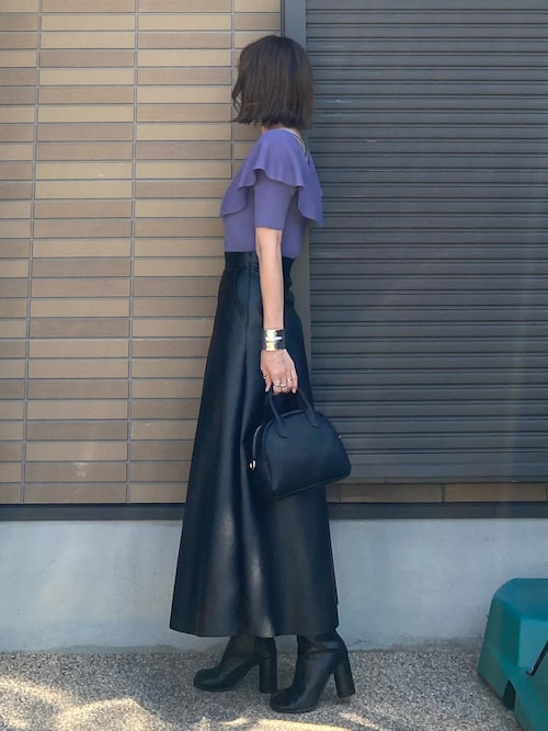 FAKE LEATHER MAXI SK / フェイクレザーマキシスカート（スカート