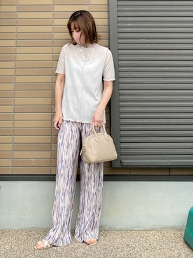 「メロートップス」｜「アイテム（アクセサリー）」を使った、miho🅰ニコさん（レディース・165cm）の夏コーディネート