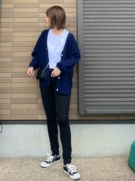 「TODAYFUL（トゥデイフル）のアソートチェーンネックレス（ネックレス）」を使った、miho🅰ニコさん（レディース・165cm）の秋コーディネート