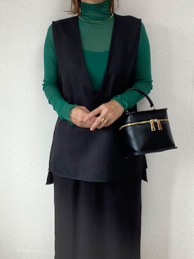 「ハイネックトップス」｜miho🅰ニコさん（レディース・165cm）の秋コーディネート