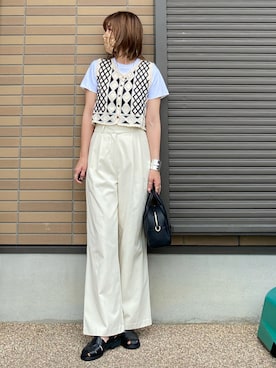 「TODAYFUL（トゥデイフル）のアソートチェーンネックレス（ネックレス）」を使った、miho🅰ニコさん（レディース・165cm）の夏コーディネート