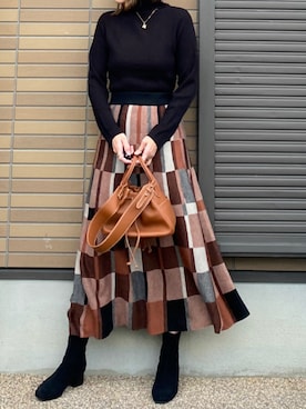 「タートル」｜「アイテム（アクセサリー）」を使った、miho🅰ニコさん（レディース・165cm）の秋コーディネート