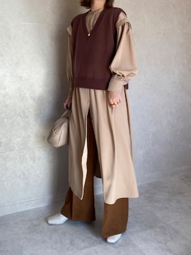 「ECRIRE×miho.a.nico」｜miho🅰ニコさん（レディース・165cm）の冬コーディネート