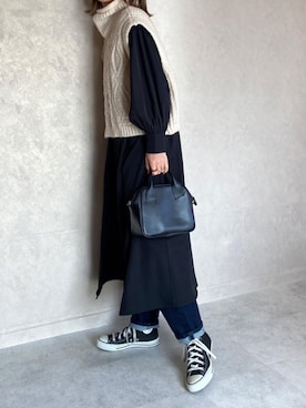 「ECRIRE×miho.a.nico」｜miho🅰ニコさん（レディース・165cm）の冬コーディネート