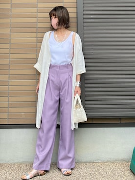 「ウエストイン」｜「アイテム（アクセサリー）」を使った、miho🅰ニコさん（レディース・165cm）の夏コーディネート