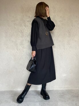 「ECRIRE×miho.a.nico」｜miho🅰ニコさん（レディース・165cm）の冬コーディネート