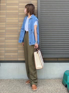 「TODAYFUL（トゥデイフル）のアソートチェーンネックレス（ネックレス）」を使った、miho🅰ニコさん（レディース・165cm）の夏コーディネート