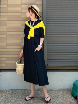 「MODE ROBE（モードローブ）のアイテム（帽子）」を使った、miho🅰ニコさん（レディース・165cm）の夏コーディネート