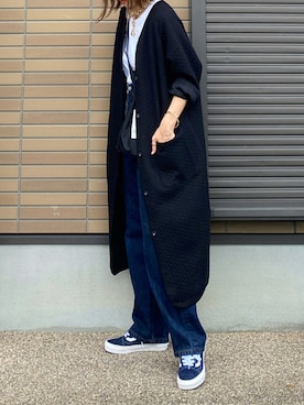 「ロング丈」｜「アイテム（その他アウター）」を使った、miho🅰ニコさん（レディース・165cm）の秋コーディネート